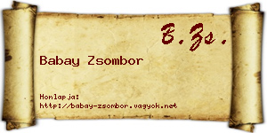 Babay Zsombor névjegykártya
